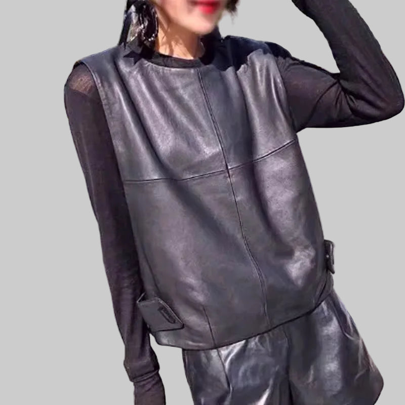 Gilet in vera pelle da donna