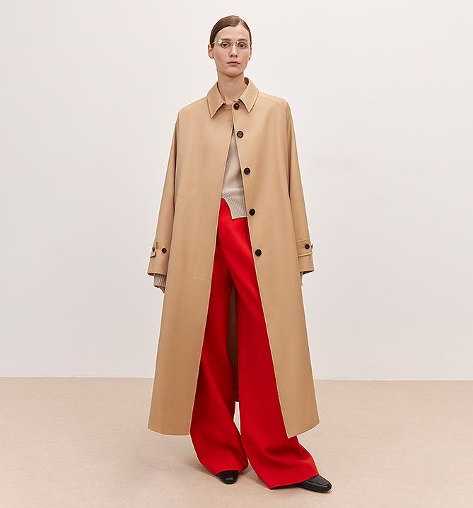 Trench da donna misto lana