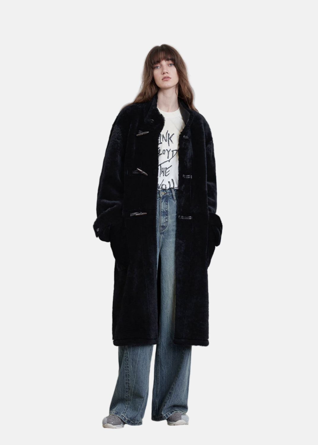 Cappotto lungo in pelle di pecora