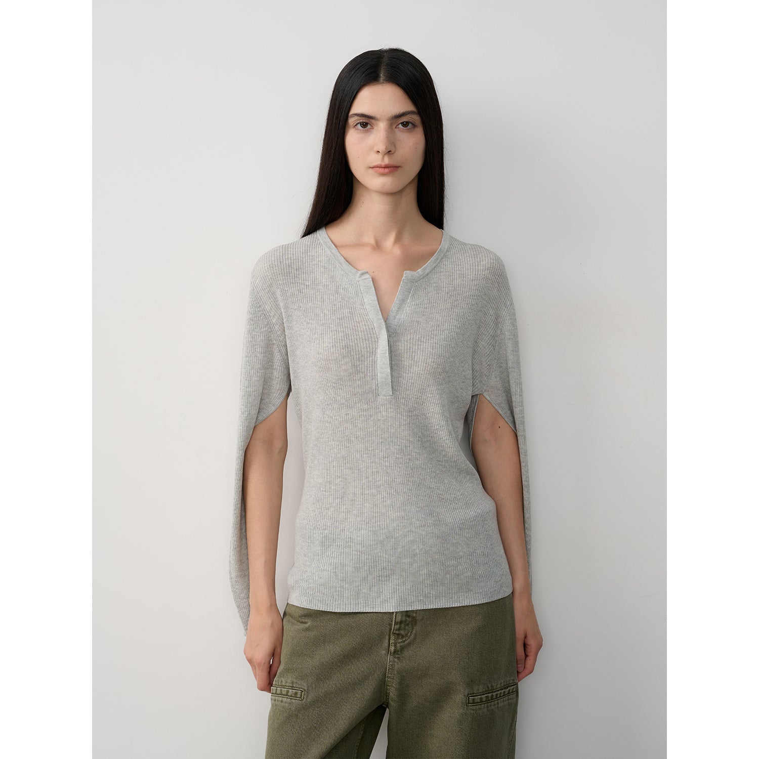 Maglione a maniche lunghe in misto lana