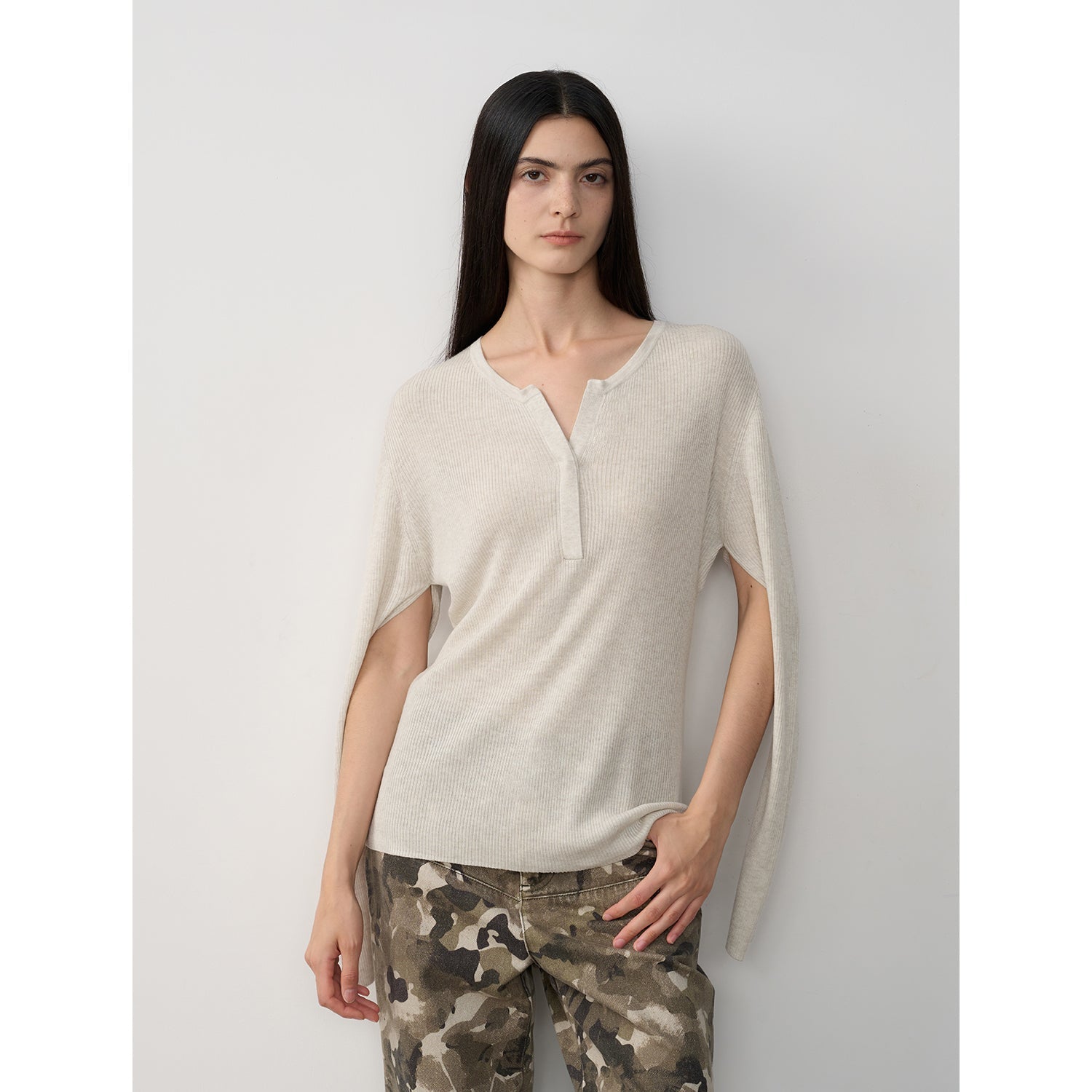 Maglione a maniche lunghe in misto lana