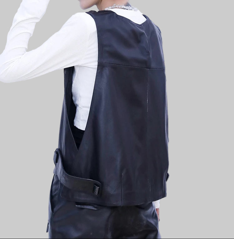 Gilet in vera pelle da donna