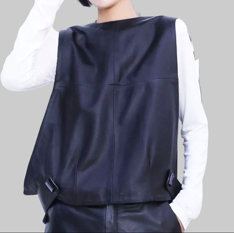 Gilet in vera pelle da donna