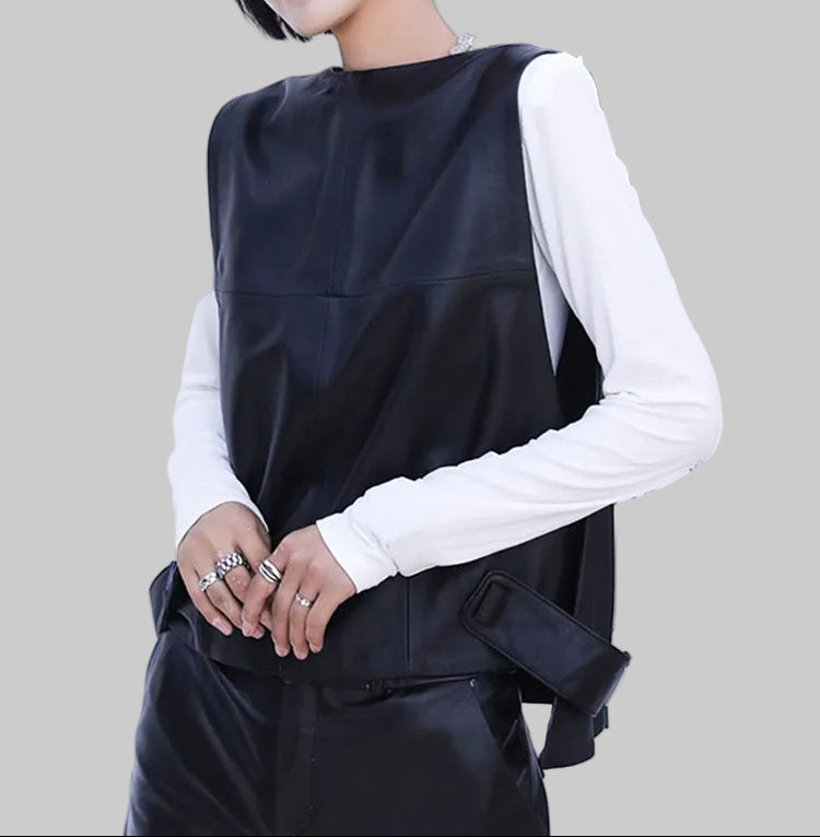 Gilet in vera pelle da donna