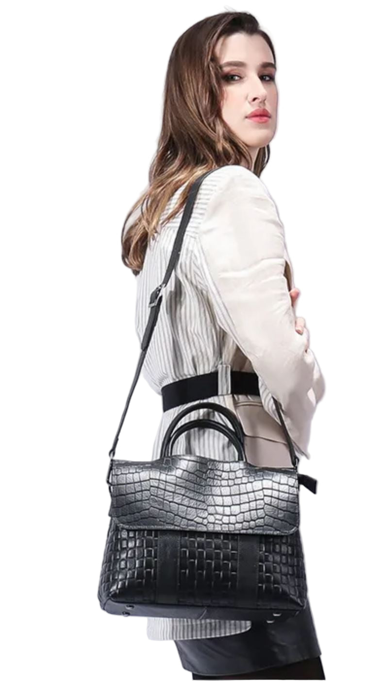Borsa a mano elegante con tracolla in vera pelle