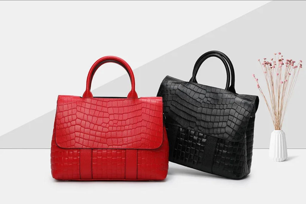 Borsa a mano elegante con tracolla in vera pelle