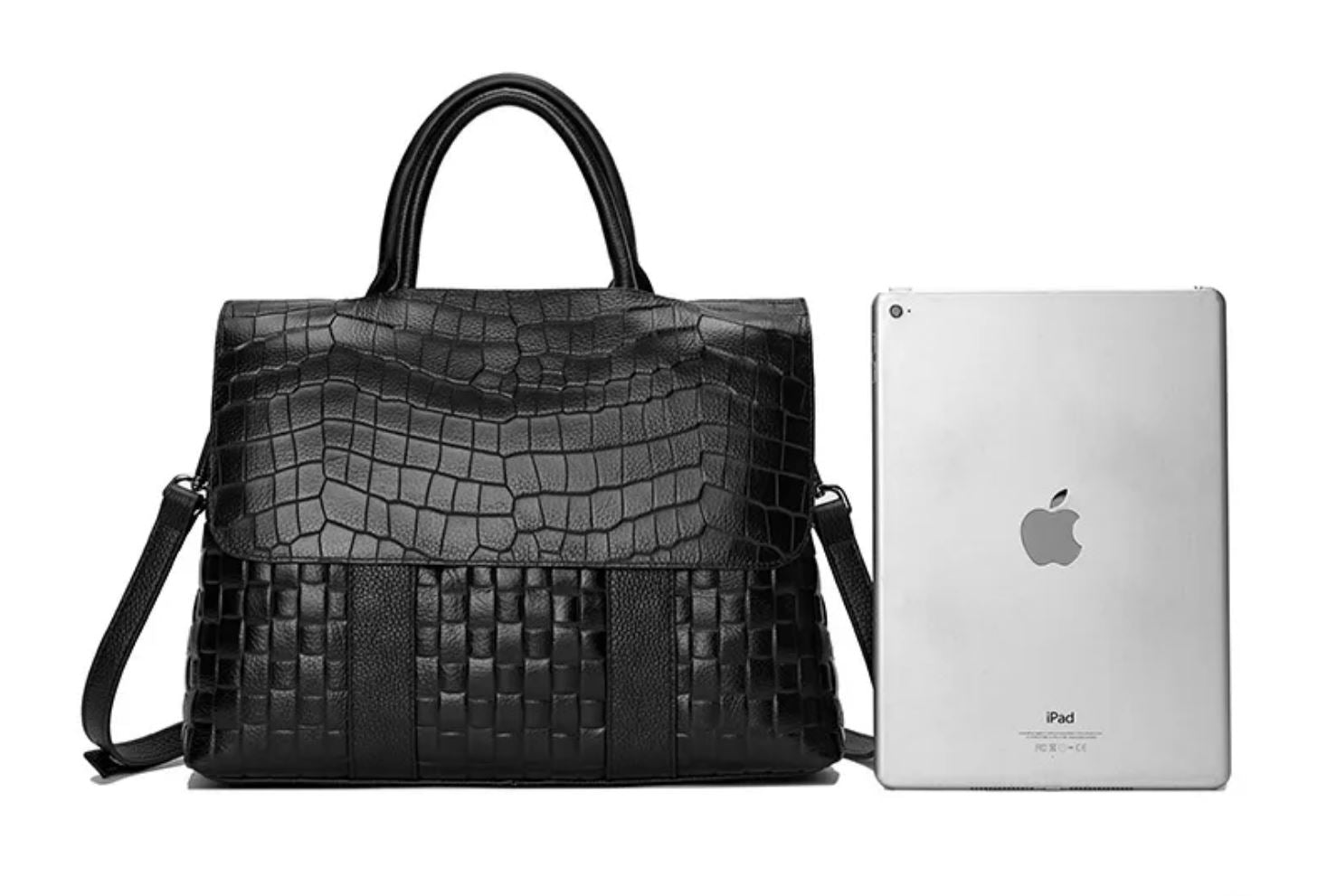 Borsa a mano elegante con tracolla in vera pelle