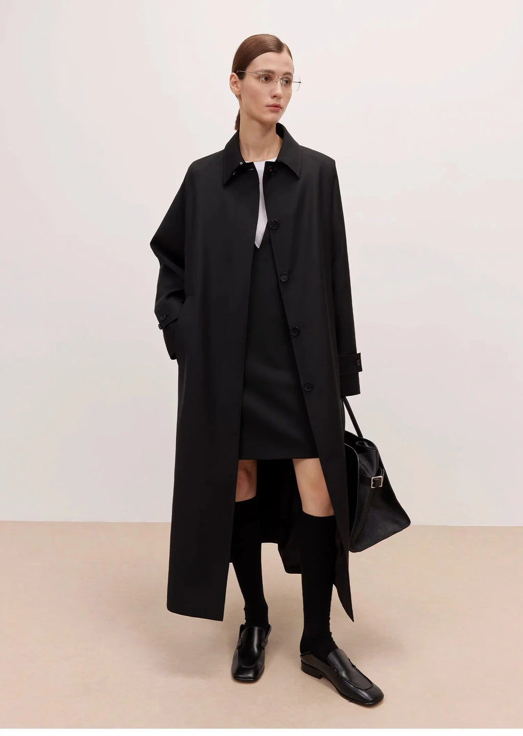 Trench-coat en laine mélangée pour femme