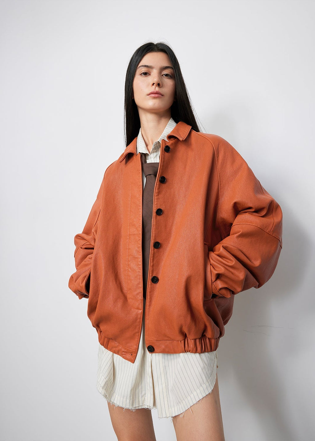 Giacca in vera pelle di pecora cerata 