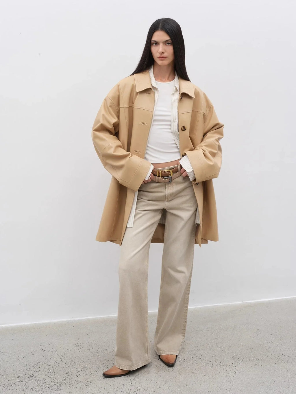 veste en cuir de chèvre ciré