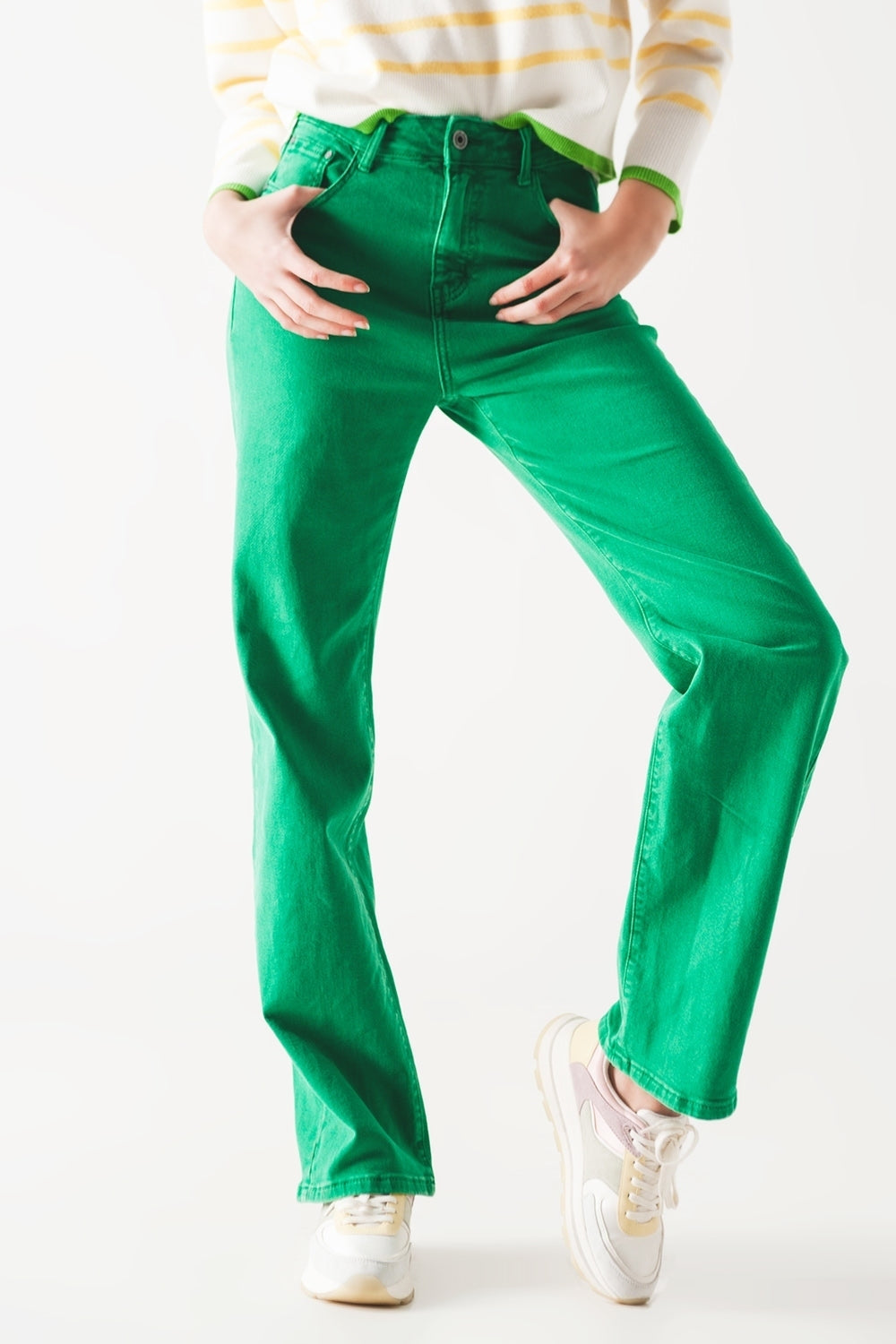 Jeans mom a vita alta